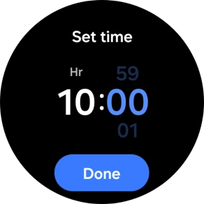 Slide your finger up or down on the screen to set the required time.