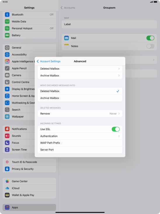 Press Authentication.