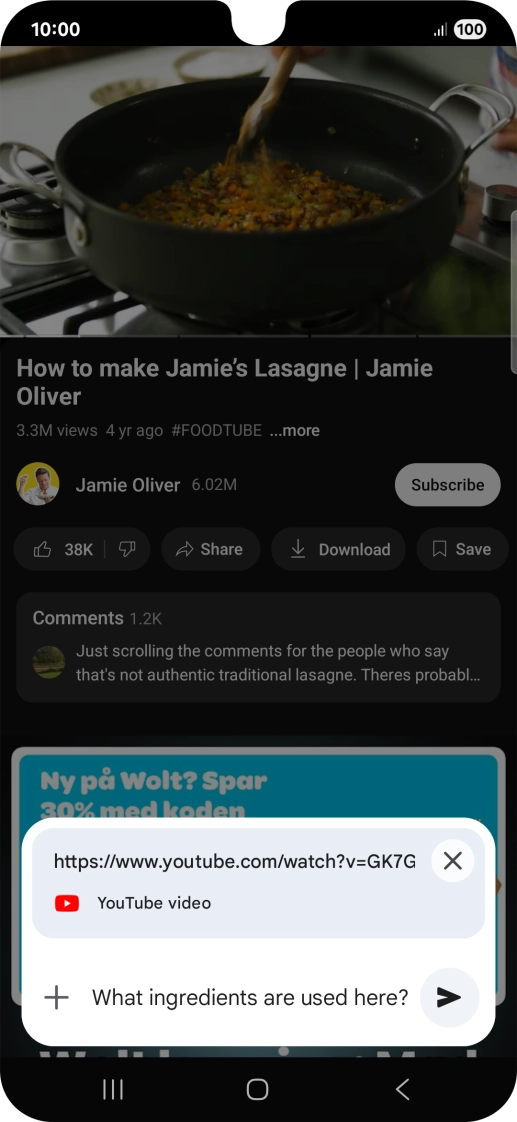 Follow the instructions on the screen to type or speak the required question for the video.