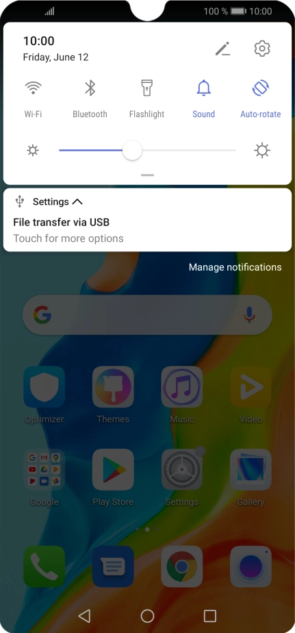 Press Touch for more options.