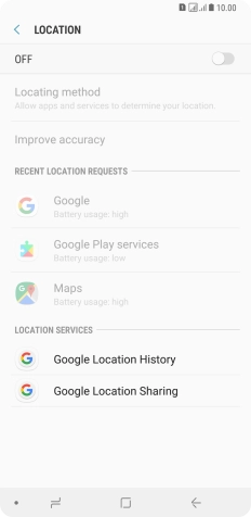 Press the indicator to turn the function on or off.
