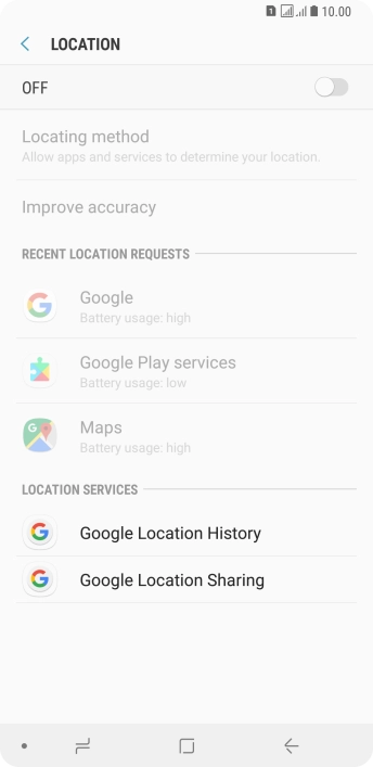 Press the indicator to turn the function on or off.