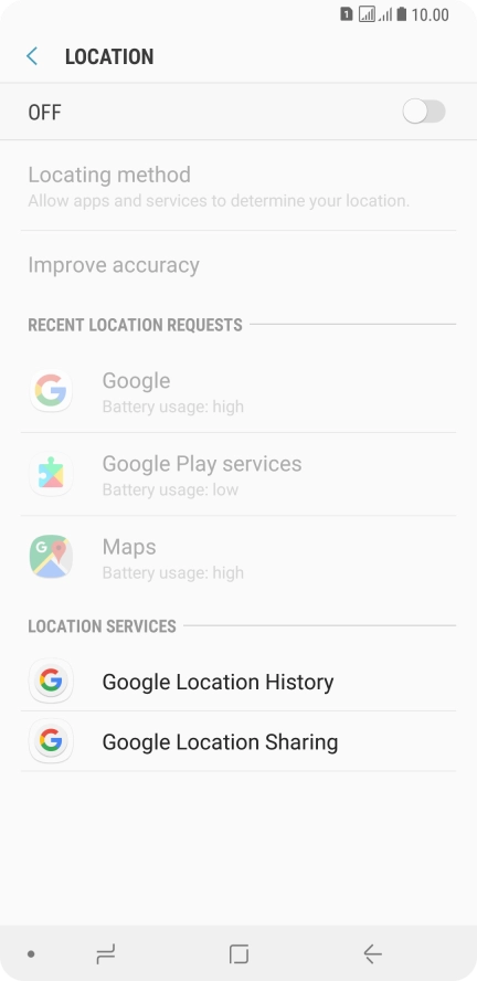 Press the indicator to turn the function on or off.