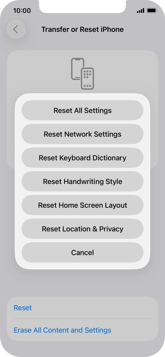 Press Reset All Settings.