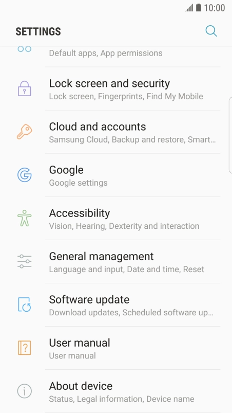 Press Cloud and accounts.