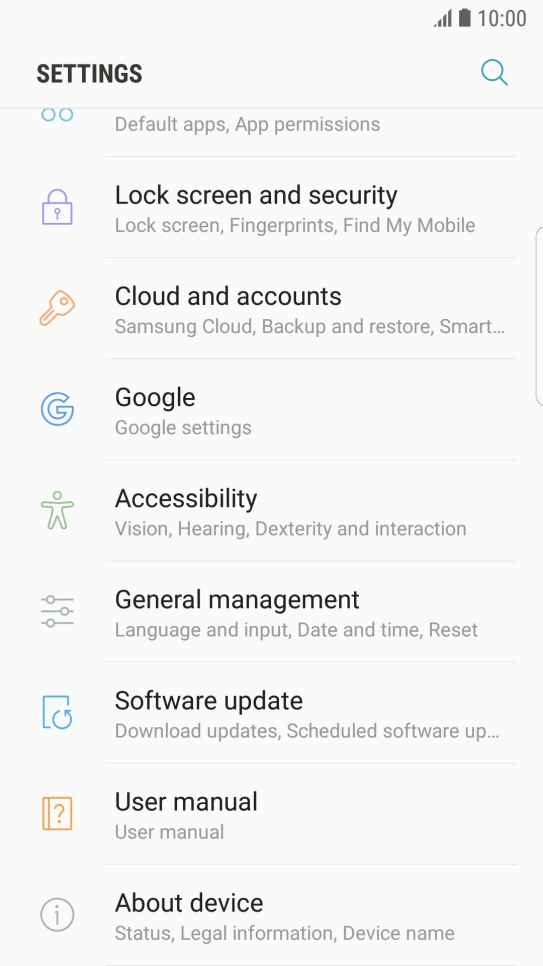 Press Cloud and accounts.
