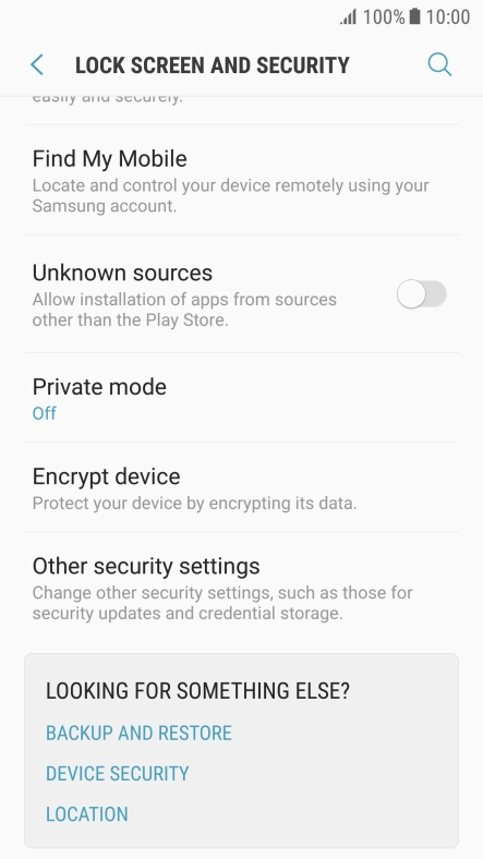 Press Other security settings.