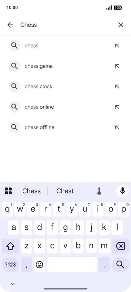 Key in the name or subject of the required app and press the search icon.