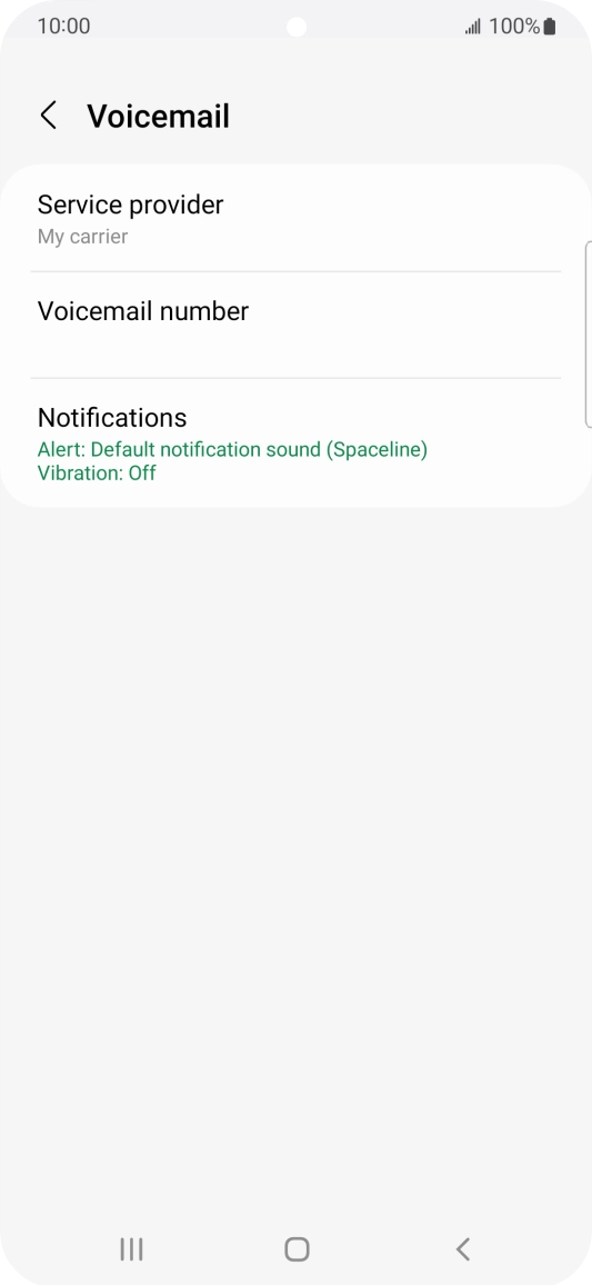 Press Voicemail number.