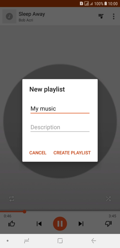 Key in a name for the playlist and press CREATE PLAYLIST.