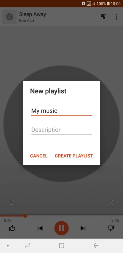 Key in a name for the playlist and press CREATE PLAYLIST.