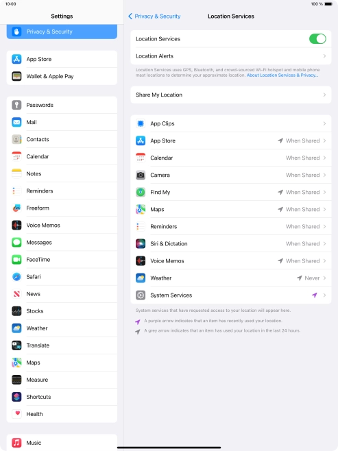 Press the required app.