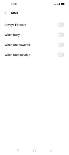 Press the indicator next to the required divert type.
