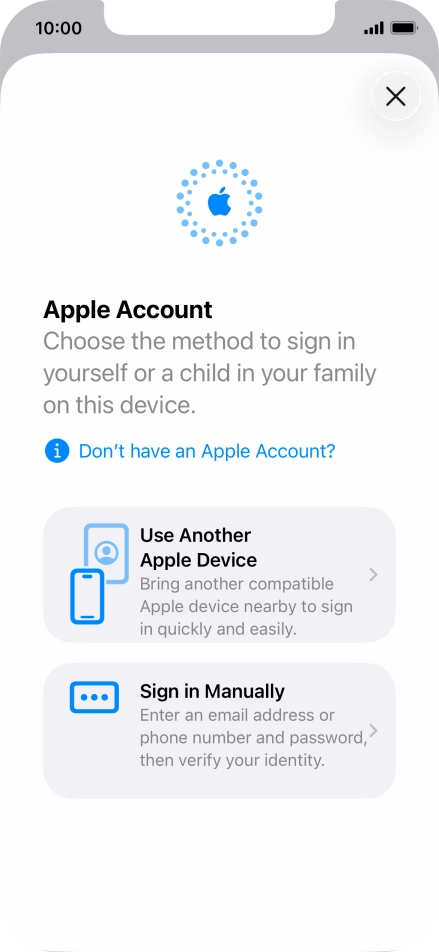 Press Sign in Manually.