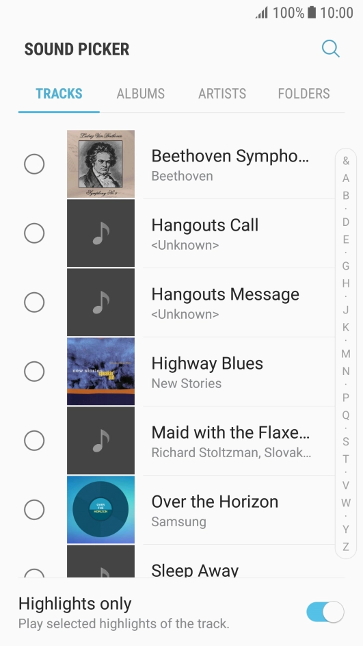 Press the required ring tones to hear them.