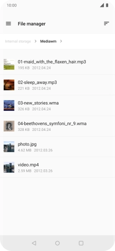 Press the required file.