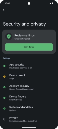 Press Device unlock.