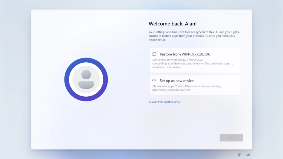 Click Set up as new device.