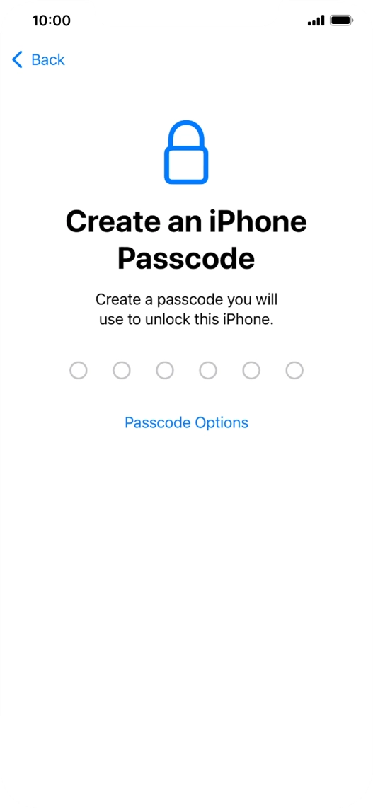 Press Passcode Options.