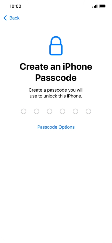 Press Passcode Options.