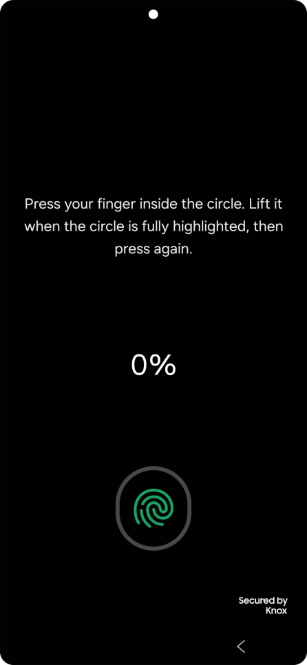 Follow the instructions on the screen to create the phone lock code using your fingerprint.