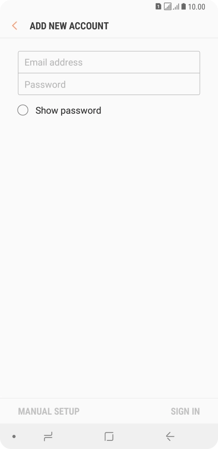 Press Email address and key in your email address.