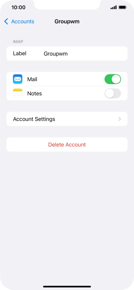 Press Account Settings.