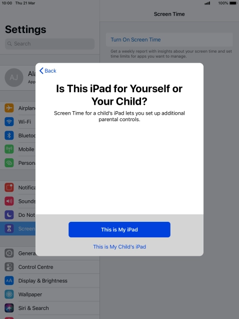 Press This is My iPad.