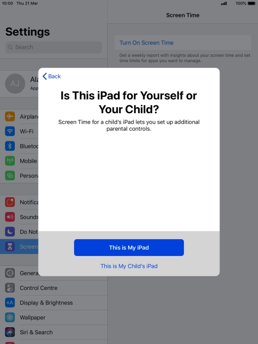 Press This is My iPad.