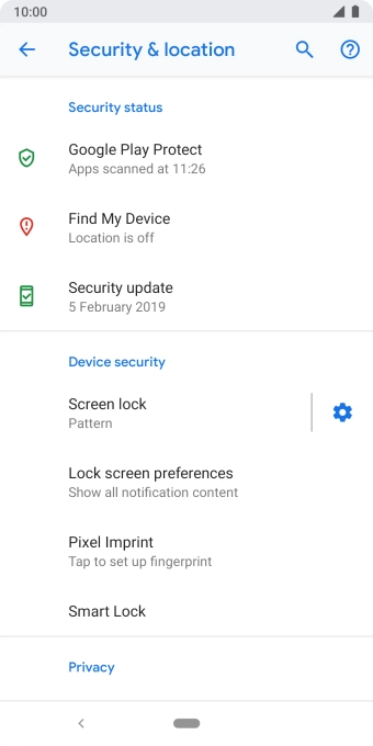 Press Screen lock and key in the current phone lock code.