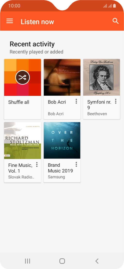 Slide your finger right starting from the left side of the screen.