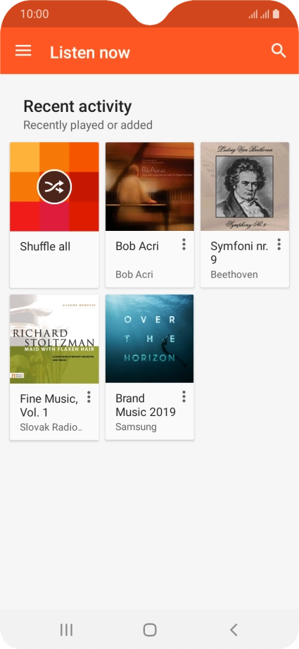 Slide your finger right starting from the left side of the screen.