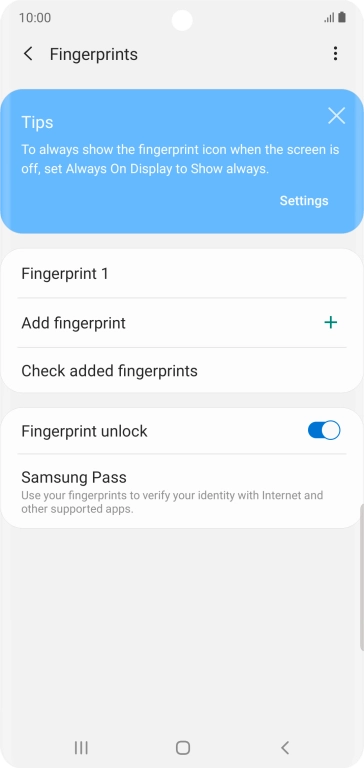 Press the indicator next to 