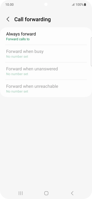 Press the required divert type.