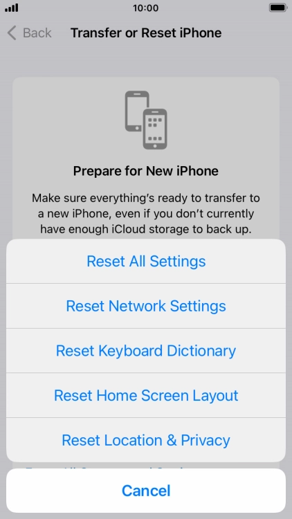 Press Reset All Settings.