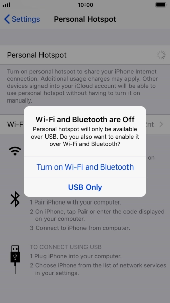 If Wi-Fi is turned off, press Turn on Wi-Fi and Bluetooth.