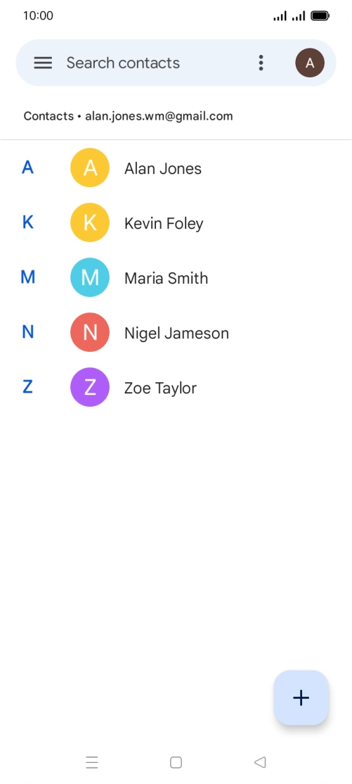 Press the new contact icon.