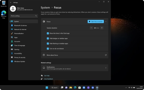 Follow the instructions on the screen to select the required focus mode settings.