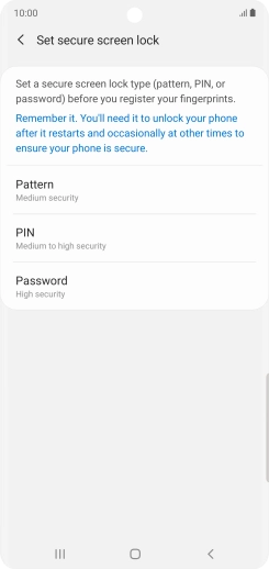 Press the required phone lock code and follow the instructions on the screen to create an additional phone lock code.