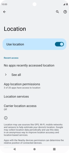 Press App location permissions.