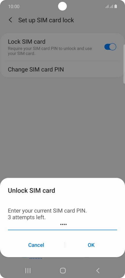 Key in your PIN and press OK. The default PIN is 1111.