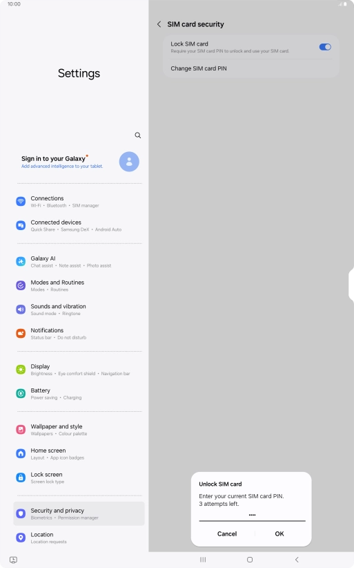Key in your PIN and press OK. The default PIN is 1111.