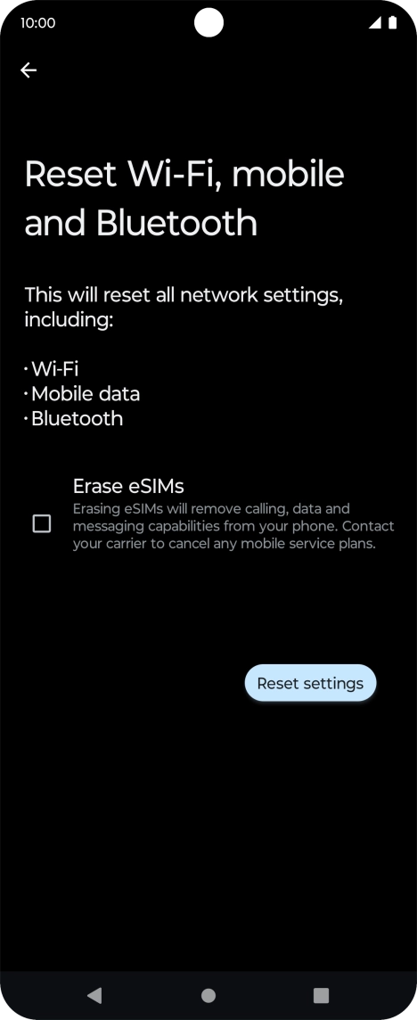 Press Reset settings.