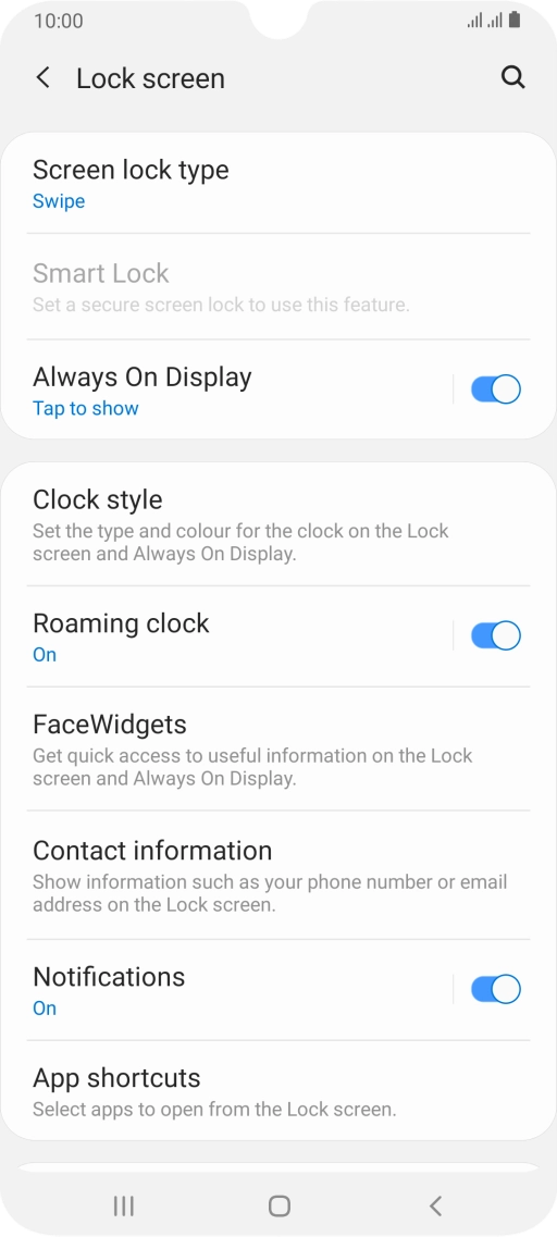 Press Screen lock type.