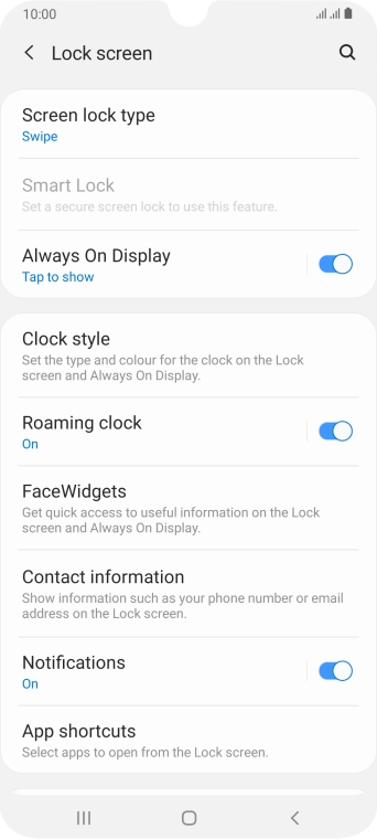 Press Screen lock type.