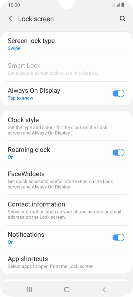 Press Screen lock type.