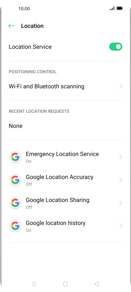 Press Google Location Accuracy.