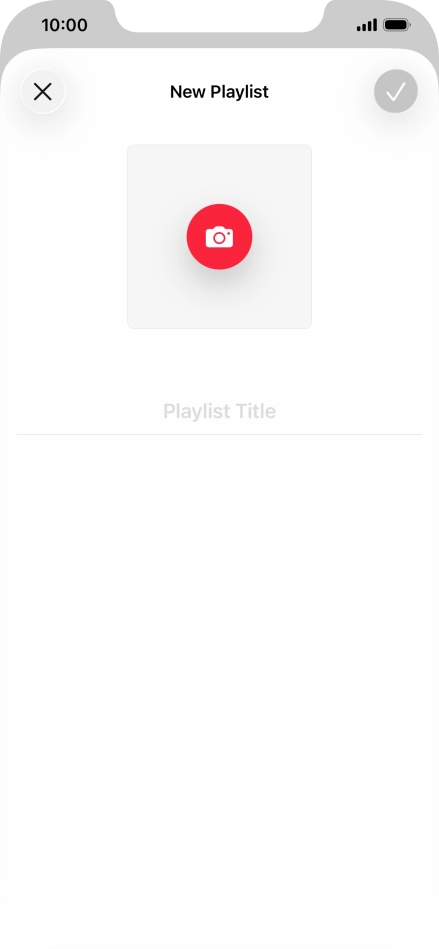 Press the text input field and key in a name for the playlist.