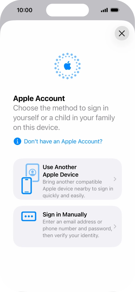 Press Sign in Manually.