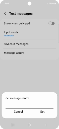 Key in +447958879879 and press Set.